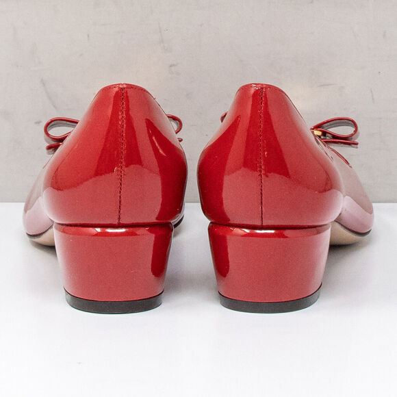 Salvatore Ferragamo Vara Red Patent Leather Heels, Size 7 B - Picture 5 of 8
